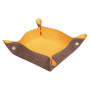Rhodiarama vide-poche réversible simili cuir italien CHOCOLAT 12x12x4,5cm
