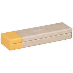 Rhodiarama plumier simili cuir italien BEIGE 21x5,5x3cm