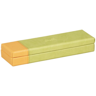 Rhodiarama plumier simili cuir italien ANIS 21x5,5x3cm