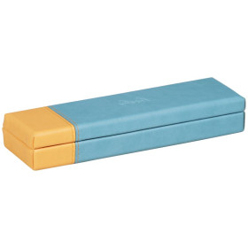 Rhodiarama plumier simili cuir italien TURQUOISE 21x5,5x3cm
