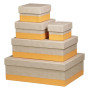 Rhodiarama set 5 boîtes gigognes simili cuir italien BEIGE 44x34x16cm