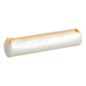 Rhodiarama trousse ronde SILVER simili cuir italien 5x21,5cm