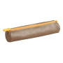 Rhodiarama trousse ronde CHOCOLAT simili cuir italien 5x21,5cm