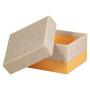 Rhodiarama set 5 boîtes gigognes simili cuir italien BEIGE 44x34x16cm