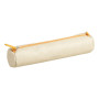 Rhodiarama trousse ronde BEIGE simili cuir italien 5x21,5cm