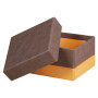 Rhodiarama set 5 boîtes gigognes simili cuir italien CHOCOLAT 44x34x16cm