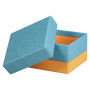 Rhodiarama set 5 boîtes gigognes simili cuir italien TURQUOISE 44x34x16cm