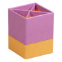 Rhodiarama pot à crayons simili cuir italien LILAS 8x8x11cm