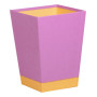 Rhodiarama corbeille à papier simili cuir italien LILAS 27x27x32cm