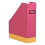 Rhodiarama porte-revues simili cuir italien FRAMBOISE 10x25x31cm