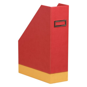 Rhodiarama porte-revues simili cuir italien COQUELICOT 10x25x31cm