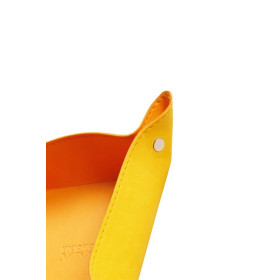Rhodiarama vide-poche réversible simili cuir italien JONQUILLE 12x12x4,5cm