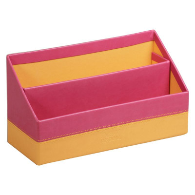 Rhodiarama porte-courrier simili cuir italien FRAMBOISE 25x10x14cm