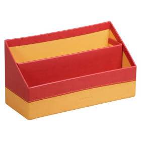 Rhodiarama porte-courrier simili cuir italien COQUELICOT 25x10x14cm