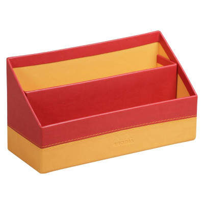 Rhodiarama porte-courrier simili cuir italien COQUELICOT 25x10x14cm