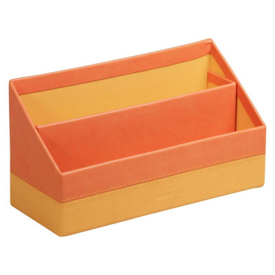 Rhodiarama porte-courrier simili cuir italien TANGERINE 25x10x14cm