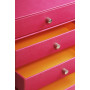 Rhodiarama trieur 4 tiroirs simili cuir italien FRAMBOISE 24,8x32,7x22,8cm