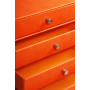 Rhodiarama trieur 4 tiroirs simili cuir italien TANGERINE 24,8x32,7x22,8cm