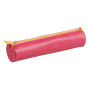 Rhodiarama trousse ronde FRAMBOISE simili cuir italien 5x21,5cm