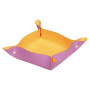 Rhodiarama vide-poche réversible simili cuir italien LILAS 12x12x4,5cm