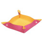 Rhodiarama vide-poche réversible simili cuir italien FRAMBOISE 12x12x4,5cm