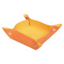 Rhodiarama vide-poche réversible simili cuir italien TANGERINE 12x12x4,5cm