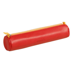 Rhodiarama trousse ronde COQUELICOT simili cuir italien 5x21,5cm