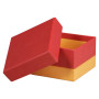 Rhodiarama set 5 boîtes gigognes simili cuir italien COQUELICOT 44x34x16cm