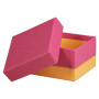 Rhodiarama set 5 boîtes gigognes simili cuir italien FRAMBOISE 44x34x16cm