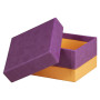 Rhodiarama set 5 boîtes gigognes simili cuir italien VIOLET 44x34x16cm