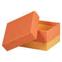 Rhodiarama set 5 boîtes gigognes simili cuir italien TANGERINE 44x34x16cm