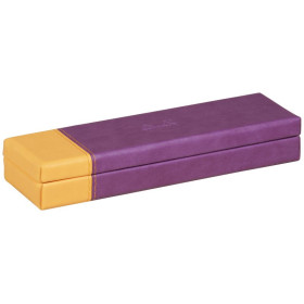 Rhodiarama plumier simili cuir italien VIOLET 21x5,5x3cm