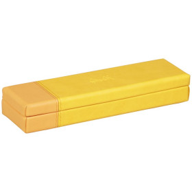 Rhodiarama plumier simili cuir italien JONQUILLE 21x5,5x3cm