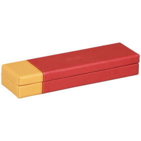 Rhodiarama plumier simili cuir italien COQUELICOT 21x5,5x3cm