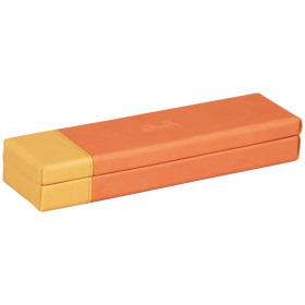 Rhodiarama plumier simili cuir italien TANGERINE 21x5,5x3cm