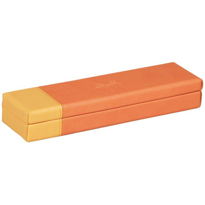 Rhodiarama plumier simili cuir italien TANGERINE 21x5,5x3cm