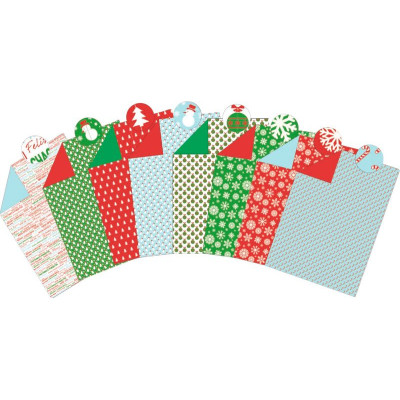 Paquet de 40F carton décor 25x35cm, Noël traditionnel
