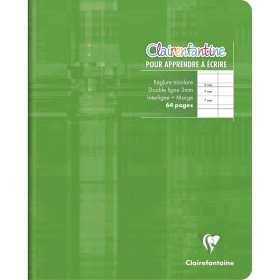 Cahier d'écriture piqué Clairenfantine 17x22cm 64p DL 3 mm I