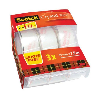 Ruban adhesif 19mm x 25m RUBAFIX Esselte, Lot de 3, Transparent