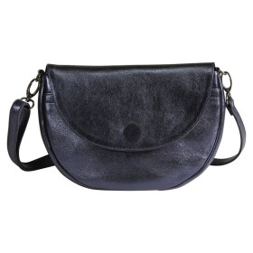 CUIRISÉ Sac rond ELYCIA 25x16,5x4,5cm Pétrole