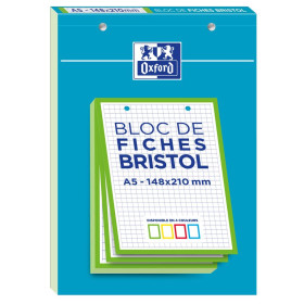 BLOC BRISTOL OXFORD 148x210 30 FICHES PERFOREES Q5 VERT