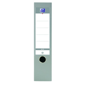 CLASSEUR A LEVIER OXFORD A4 DOS 80MM 2 ANNEAUX PP/PP GRIS