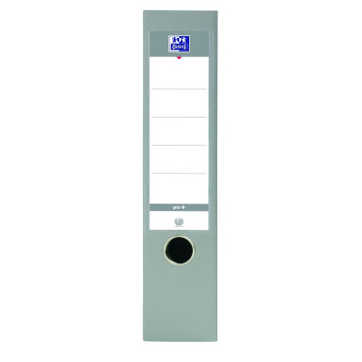 CLASSEUR A LEVIER OXFORD A4 DOS 80MM 2 ANNEAUX PP/PP GRIS