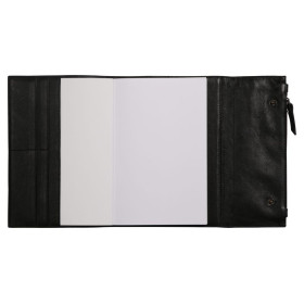 CUIR Porte-carnet A5,120p Ligné Noir