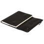 CUIR Porte-carnet A5,120p Ligné Noir