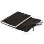 CUIR Porte-carnet A5,120p Ligné Noir
