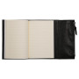 CUIR Porte-carnet A5,120p Ligné Noir