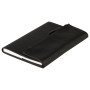 CUIR Porte-carnet A5,120p Ligné Noir