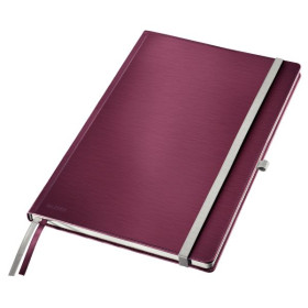Cahier couVerture rigide A4 STYLE Leitz , ligne, Grenat