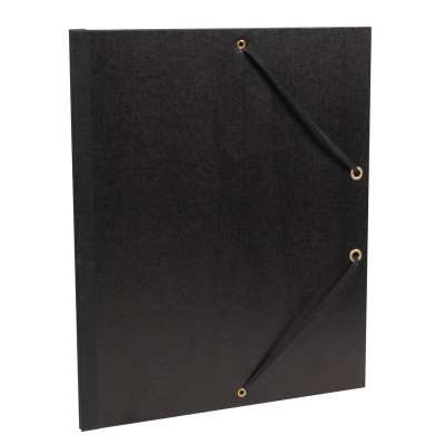 CAD Kraft vergé élastique 3 rabats A4+ 26x33 Noir